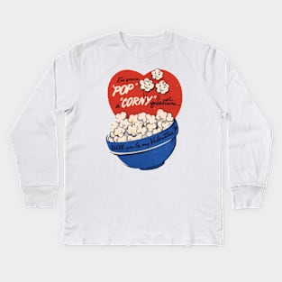 a polyamorous popcorn valentine Kids Long Sleeve T-Shirt